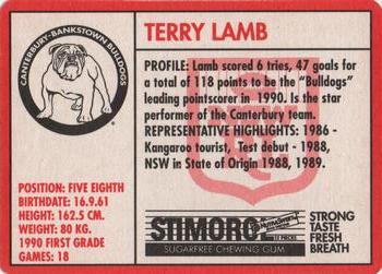 1991 Stimorol NRL #65 Terry Lamb Back